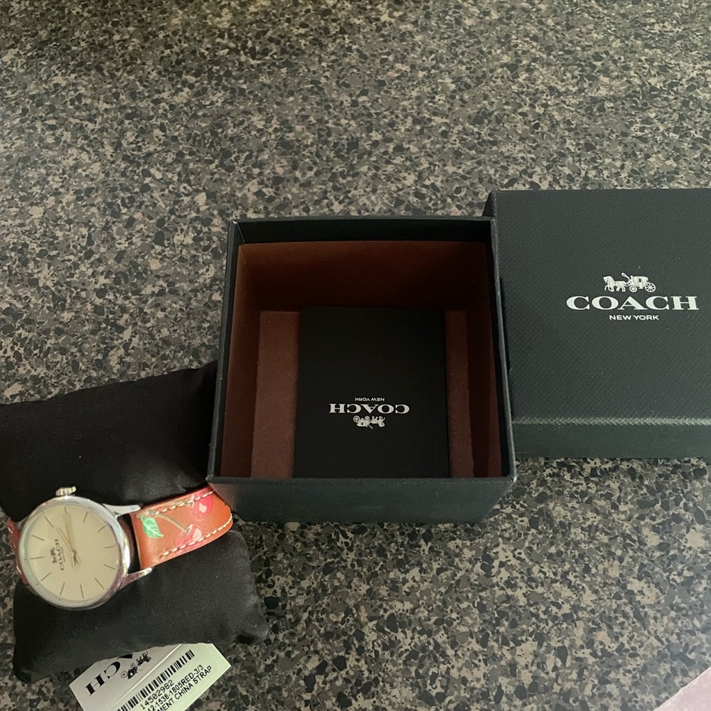 Coach Pink and Red Strap Watch - Picture 3 of 3